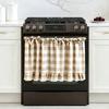 Kitchen Window Curtains Buffalo Check Valance, Ruffled Valance Curtain with Lace Trim And Bows, Polyester Cotton Light Filtering Rod Pocket for Living