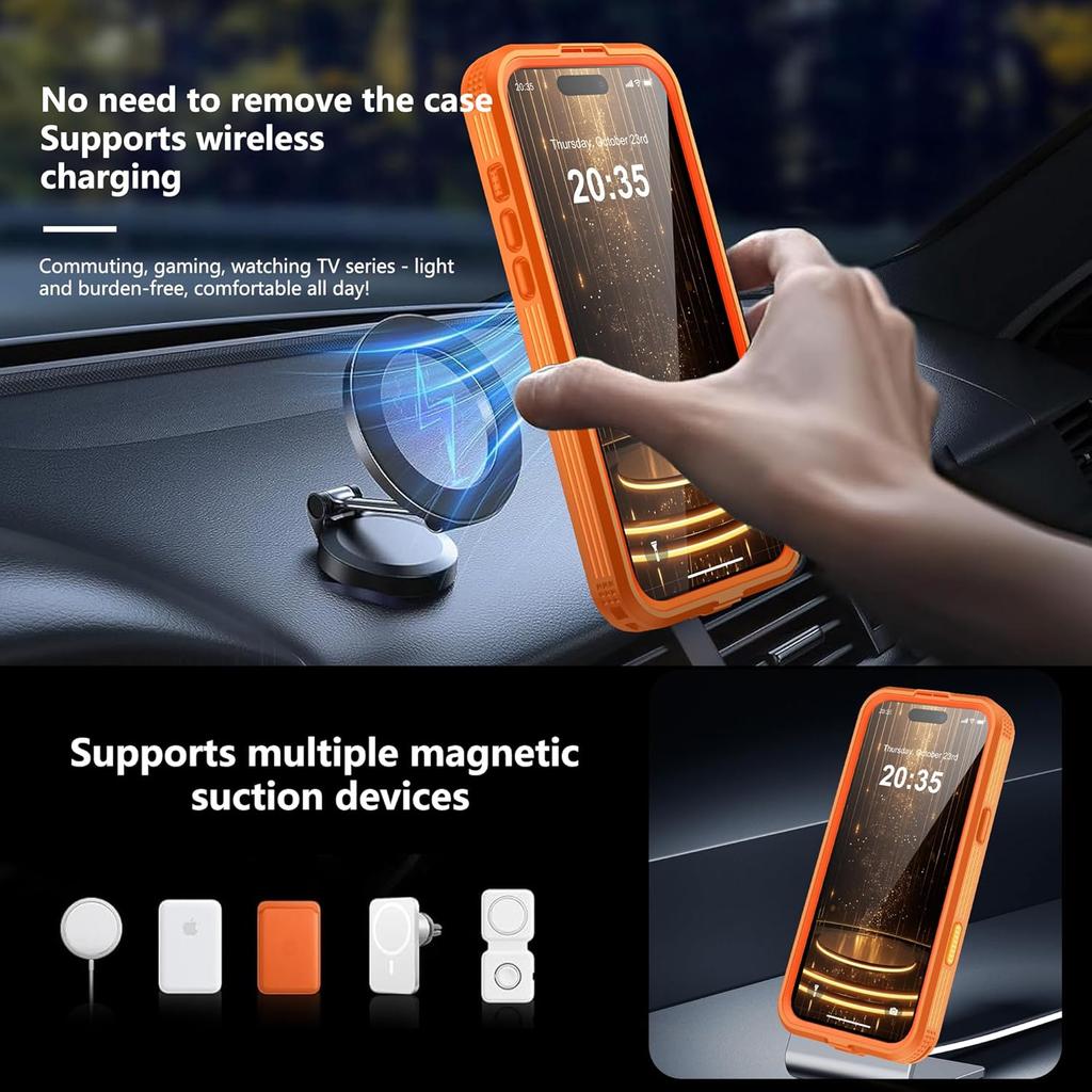 Magnetic for iPhone 17 Pro Max 17Pro Air Phone Case iP68 Waterproof Screen Protector Underwater Full Dropproof Shockproof Cover