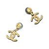 Chanel [24A Новый продукт] Металлические серьги с инкрустацией Double C Женские Золотые