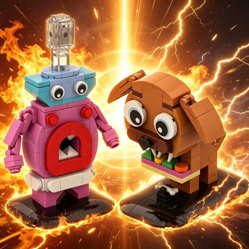 Горячая Игра 2в1 Фигурка Действия Темные Друзья Преследующий Кусающий Соску Джози Бенджи Строительные Блоки Игрушки Настольные Украшения Подарок для Детей