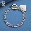 925 Sterling Silver Love Heart Pendant Bracelet Jewelry