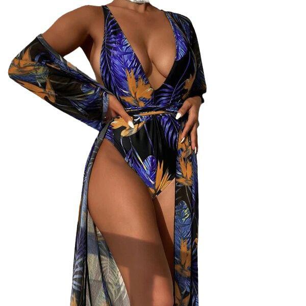 Women's Figure-Flattering Two-Piece Bikini Swimwear with Cover-Up