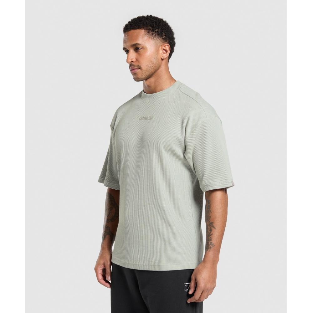 Gymshark Футболка вафельного цвета oversize Stone Grey A1b1r Gdhx