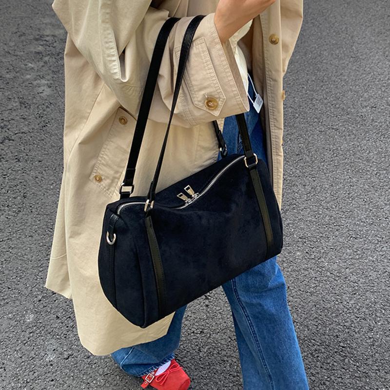 Модная женская наплечная сумка из искусственной замши, сумки кроссбоди, большая вместимость, матовая ПУ кожа, женские сумки-тоут