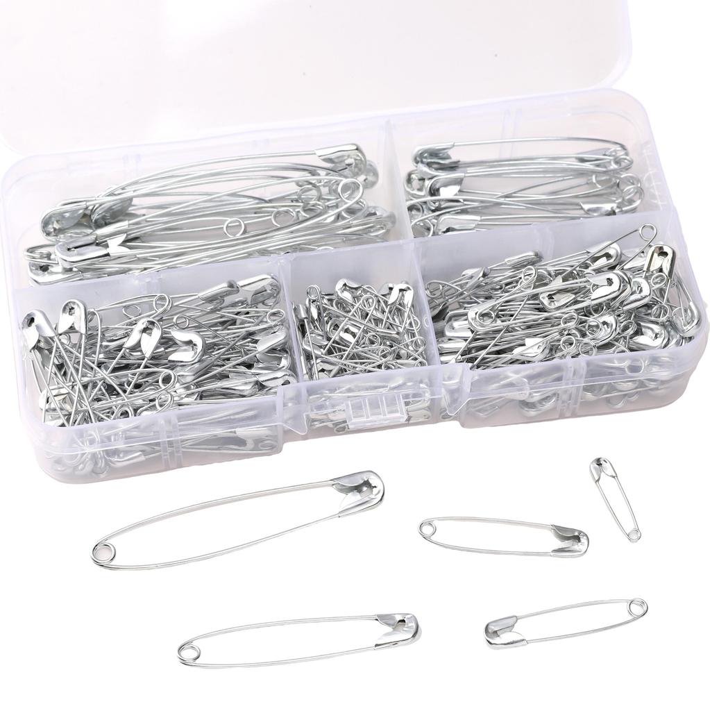 260Pcs Boxed Iron Pin Stainless Steel Safety Pins DIY Rustproof Buckle Pin Metal Brooch Badge