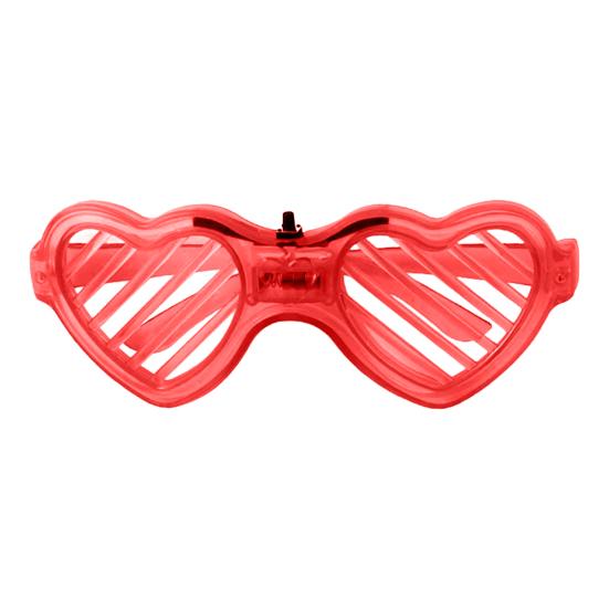 Kids Glow-in-the-Dark Glasses 3 Light Modes Light-Up Frames Battery-powered Heart Shape Cosplay