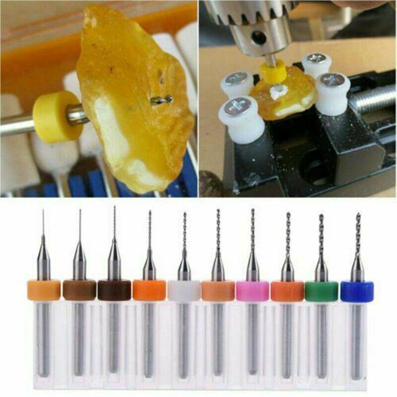 Premium 10pcs Set Of Pcb Carbide Micro Twist Drill Bits Ideal For Precision Work