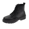 Plus Size 42 43 Women Motorcycle Ankle Boots Wedges Female Lace Up Platforms Black Leather Oxford Shoes Woman  Botas Mujer