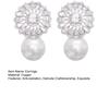1 Pair Drop Earrings Cubic Zirconia Shiny Charming Geometric High-end Decoration Accessory Baroque Flower