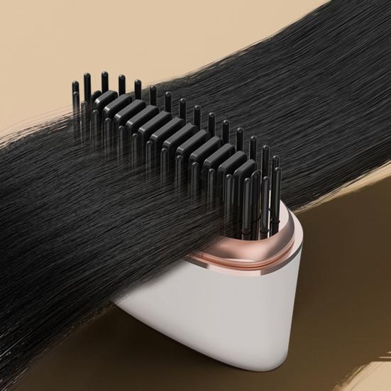 Yousheng Мини-выпрямитель для волос Щетка 3 Режима температуры Регулируемый Перезаряжаемый Портативный Дорожный Легкий Быстрый нагрев Горячая расческа Электрический для волос