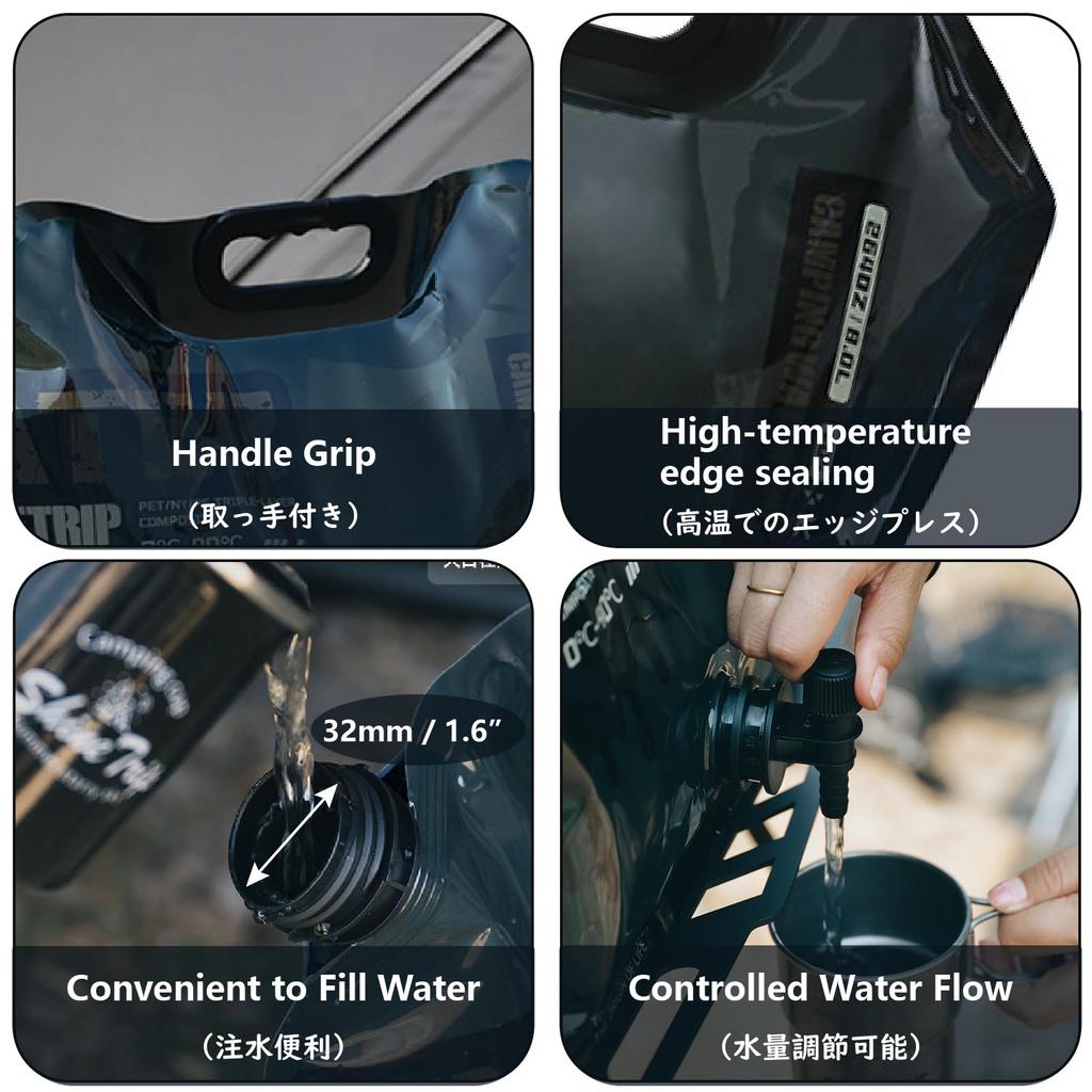 JEELAD Вода Вода Поли Вода Большой Предотвращение Катастроф Моющийся Бак, Кувшин, 8л, Бак, Мешок, Вместимость, Складной, Товары, На Открытом Воздухе, Легко Наливать Кран,