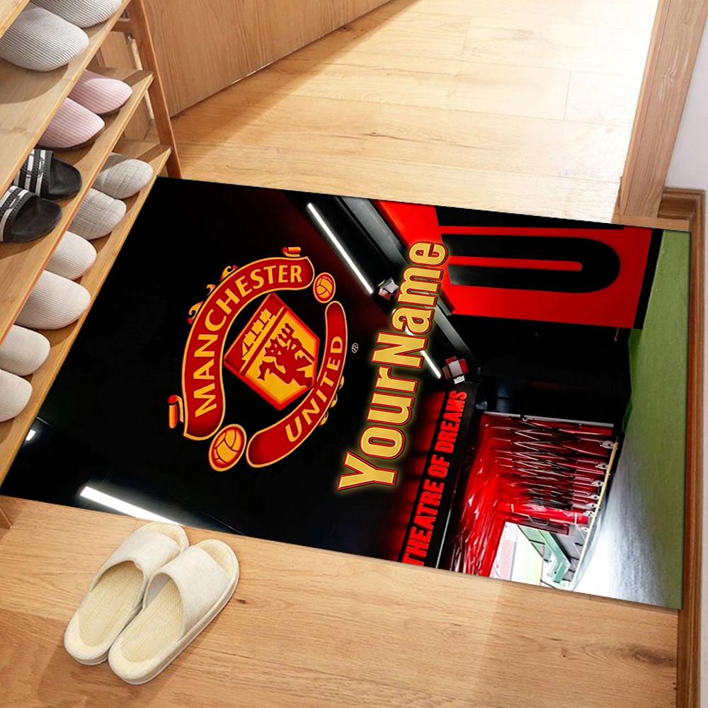 Manchester Customized Name Floor Rug Office Rug Design for Kitchen Balcony Decorate room Study room Anti-slip Rug Decorate Offices Gift for Festivals