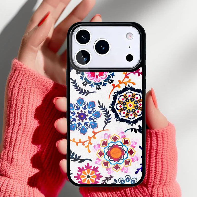 Мягкий чехол для телефона с индийским цветочным хной мандалой для iPhone 17 16 15 14 13 Pro Max Задняя крышка для 12 11 Pro Coque