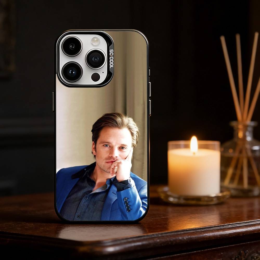 Actor S-Sebastian Stan Phone Case For iPhone 17,16,15,14,13,12,11,Pro Max,Plus Candy Silver Cover