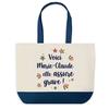Tote bag - PLANETEE - Marie-Claude elle assure grave - fond bleu - coton - 40 x 45 cm