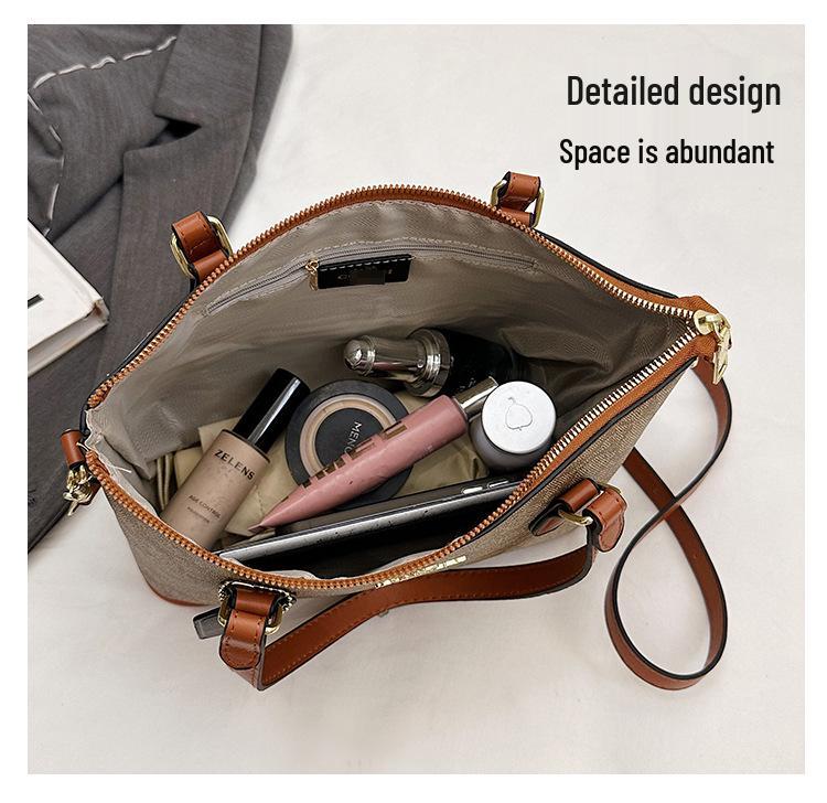 Women's Classic Flower Print Large-Capacity Tote and Crossbody Bag