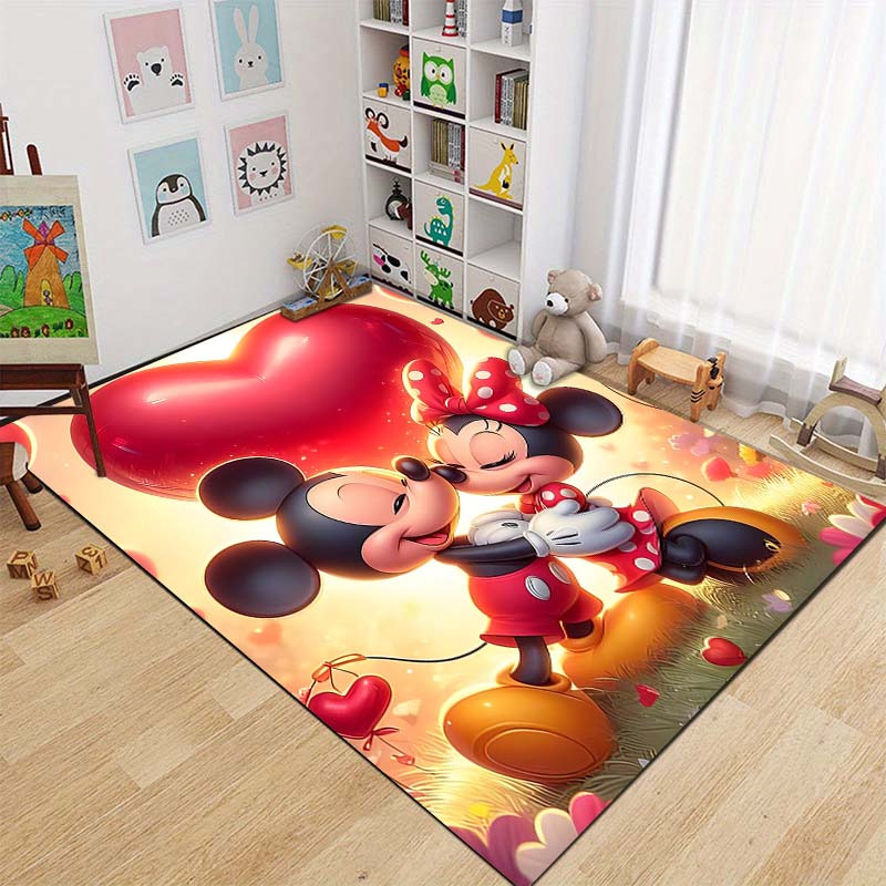 3D ковер с принтом Микки Мауса и Минни Маус для гостиной, спальни, напольный коврик, декорация, сюрприз-подарок для мальчиков и девочек Potdemiel
