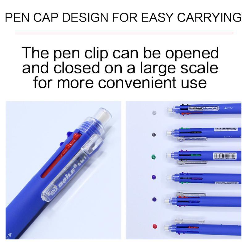 1 шт. 6 в 1, модная многоцветная ручка, креативная шариковая ручка, красочные выдвижные шариковые ручки для письма, канцелярские принадлежности