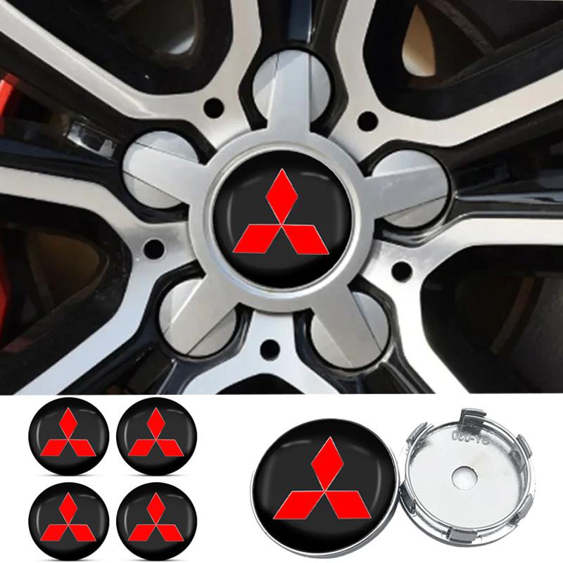 4pcs 60mm Car Wheel Center Hub Cap Rim Cover Emblem Sticker For Mitsubishi Asx Lancer Outlander Pajero Ralliart car Accessories fxcr23