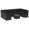 VidaXL Salon de Jardin avec Coussins 10 pcs, Canapés de Terrasse, Ensemble de Meubles de Patio, Mobilier d'Extérieur, Noir 3256118