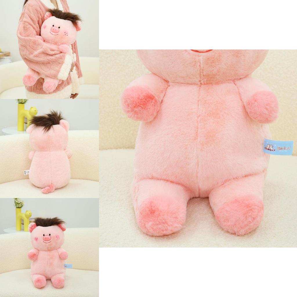 Adorable 40cm Plush Pig Doll With Versatile Hair Styles And Big Nose Design