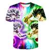 Детская футболка с 3D цифровой печатью из серии Dragon Ball для мальчиков, повседневная и удобная, с круглым вырезом и короткими рукавами