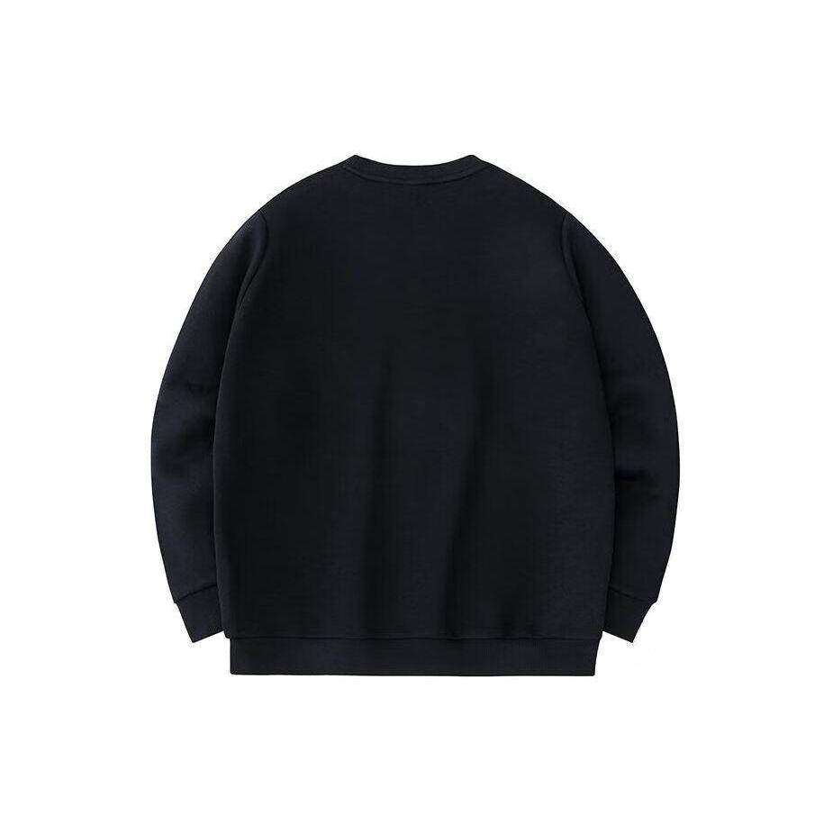 Anta Outdoor Series Letter Camping Pattern Round Neck Easy Care Casual Pullover Hoody Men sweatshirt Basic-Black 152416701-3