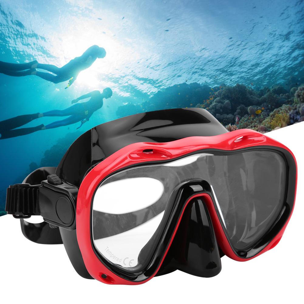 Adult Diving Goggles Face Shield Glasses Silicone Eye Protector Snorkeling EquipmentsMK‑902 Black Red