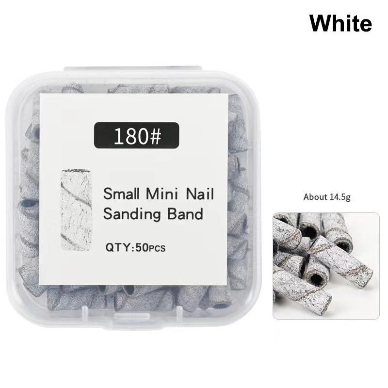 Versatile 3mm Nail Drill Bits 50 Pcs Set Effective Sanding Bands for Gel Acrylic Polish Treatment