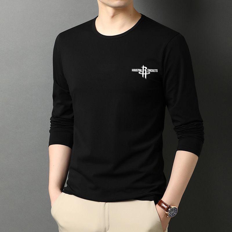 Модная мужская повседневная футболка с круглым вырезом и длинными рукавами на осень/зиму.