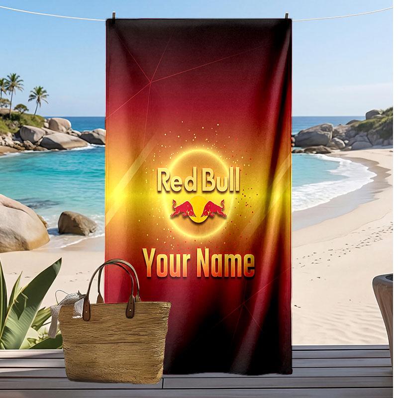 RB Leipzig FC Personalized Printed Beach Towel Soccer Logo Support Custom Name Text Absorbent Towel For Sport Travel Special Gift