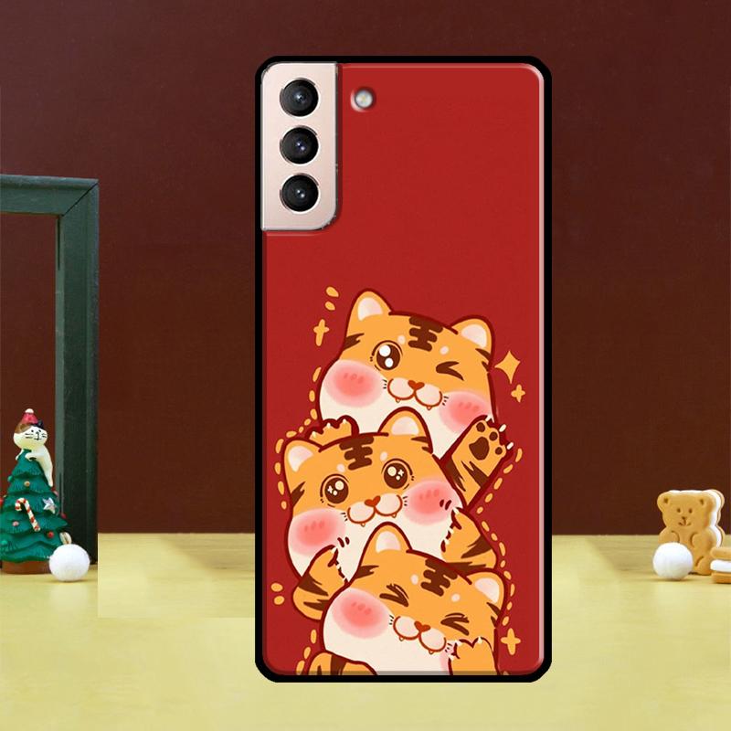 Забавный Мультяшный Тигр Чехол для Телефона Для Samsung Galaxy S24 Ultra S20 S21 S22 S23 S25 Ultra S24 FE S9 S10 Plus Чехол