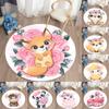 Living Room Bedroom Kids Rugs Round Bath Mats Kids Room Decoration Round Rugs Kawaii Animal Area Rugs