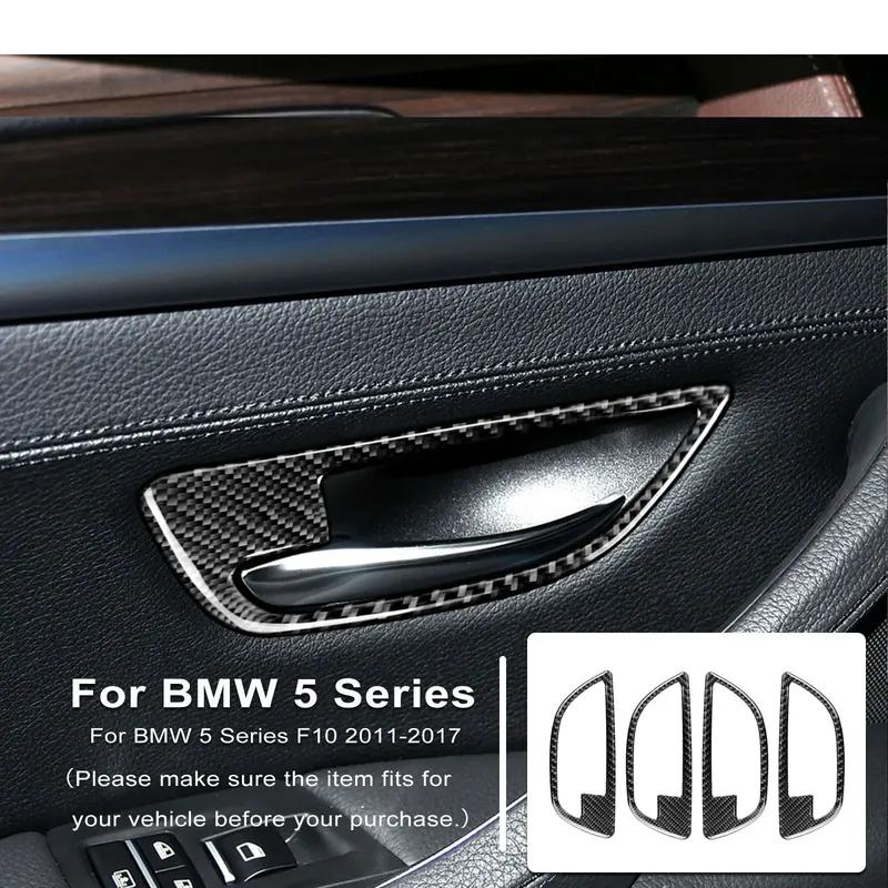 Carbon Fiber Interior Car Interior Door Handle Decorative Frame Trim Cover Stickers For BMW 5 Series F10 2011-2017 Accessories