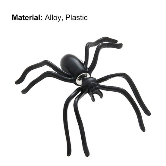 1 шт., черные серьги-гвоздики в форме паука, пластиковые 3D жуткие черные серьги-гвоздики, вечерние украшения