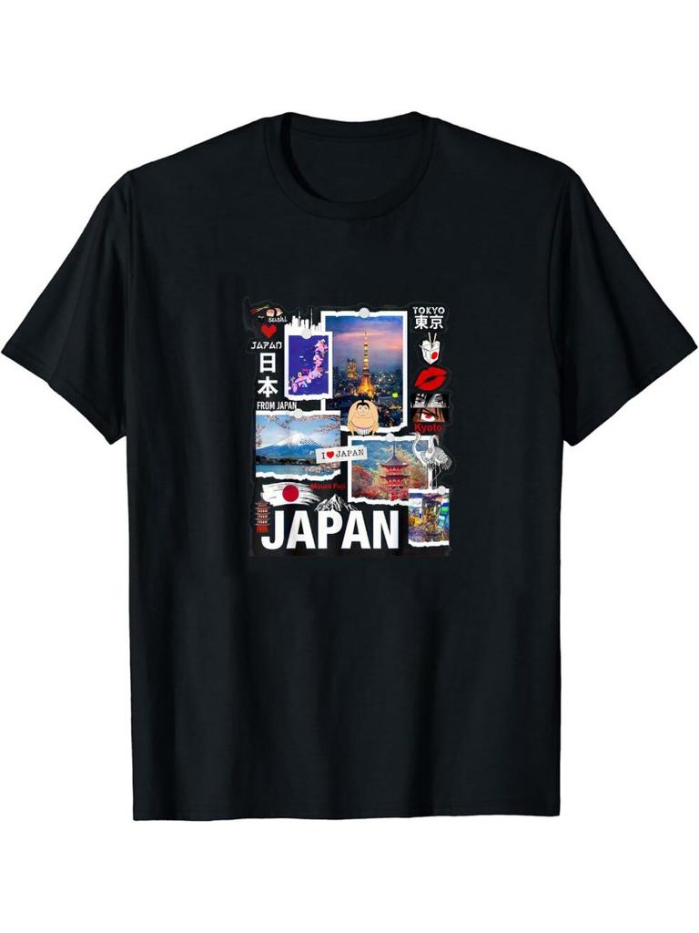 Unisex In Black And White Japan Mount Fuji Cherry Blossoms Traditional Symbols For Tourists And Culture Lovers Casual Printed