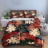 Tropical Leaf Print Pattern Bedding Duvet Cover Set  (1*Duvet Cover 2*Pillowcases, without duvet insert)