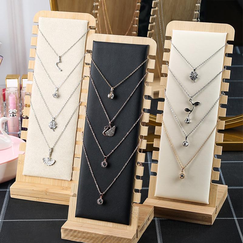 1 шт. Держатель для ожерелий Экологичный Органайзер для украшений Минималистичная Деревянная Подставка для демонстрации ювелирных изделий Прочная 10x10x27см