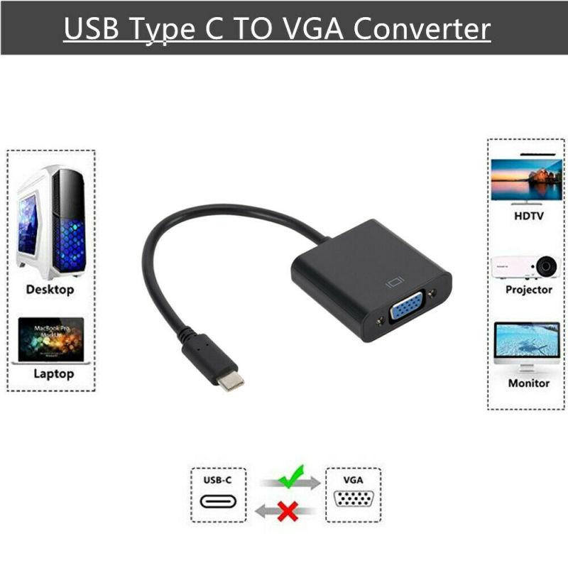 PLAYZH Usb 3.1 Type C к Vga Монитор Кабель-адаптер проектора для Macbook Chromebook Hd