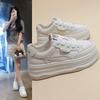 Маленькие белые туфли женские лето 2025 новые универсальные маленькие мужские для увеличения роста дышащие студенческие для отдыха спортивные кеды женские тренд