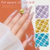 New Crystal Diamond Nail Decoration 12MM Super Flash Fat Baguette Glass Stone K11 Fashion Glitter 3D Fingernail DIY Accessori