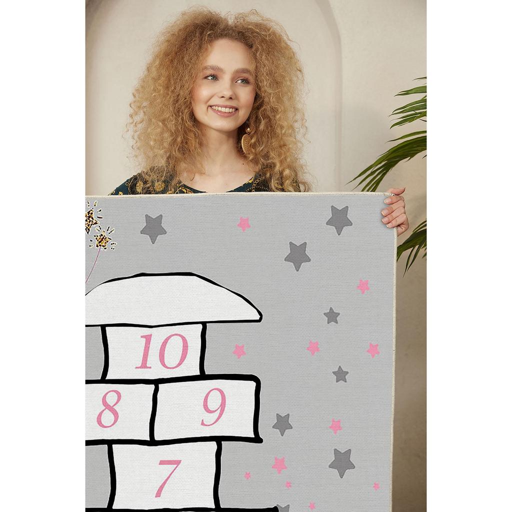 Декоративный нескользящий прямоугольный детский ковер с привидениями в виде кролика