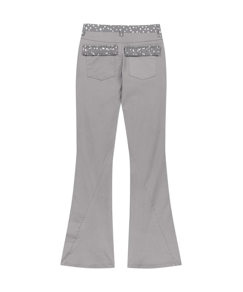 Штанины Bootcut OJOS с отделкой звездами / Серые