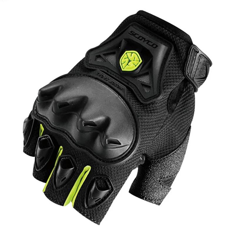 SCOYCO Motorcycle Cycling Gloves Summer Breathable Half Finger Motocross Gloves Men Women Motorbike Anti-fall Riding Equipment