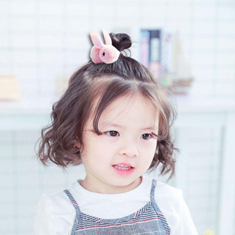 Cute Hair Ball Rabbit Hair Clip Children's Girl Animal Hairpins Korea Simple Hair Accessories Headwear Hairpin