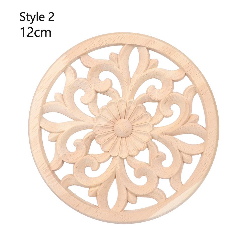 Furniture Parts Wooden Figurines Crafts Wood Carved Woodcarving Decorative Corner Appliques Frame