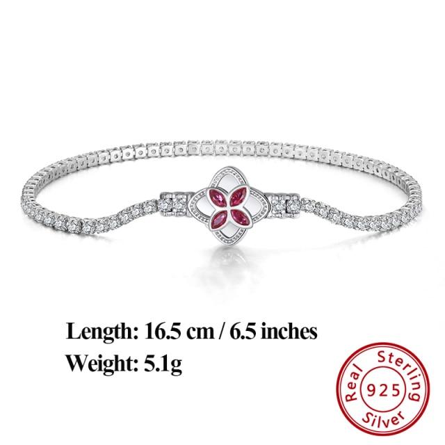 4mm Round Cut Tennis Bracelet In 925 Sterling Silver White Gold Woman Men Bracelets Bangle Jewelry Hand Chain Sb94