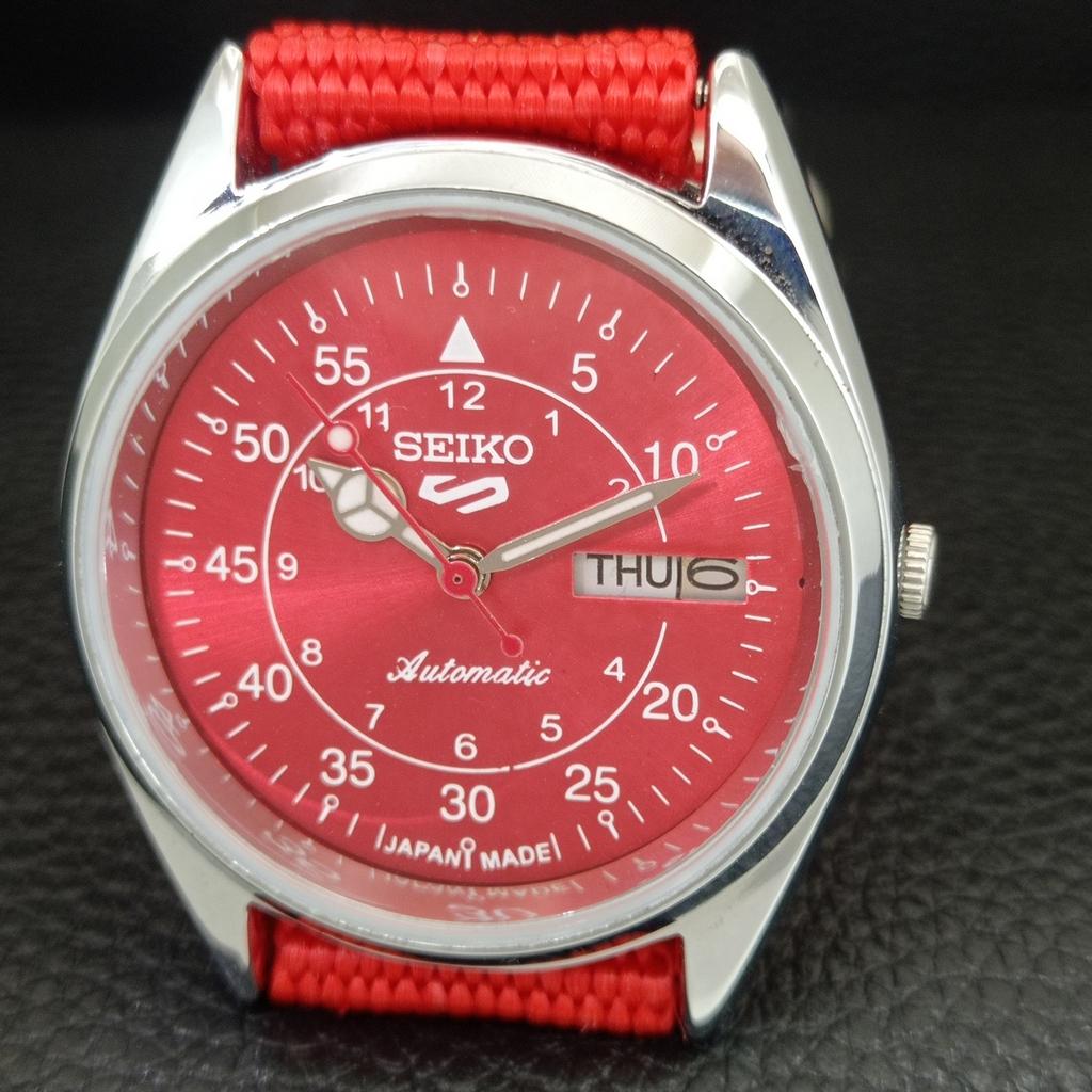 АВТОМАТИЧЕСКИЕ ВИНТАЖНЫЕ ВОССТАНОВЛЕННЫЕ ЧАСЫ SEIKO 5 6309A ЯПОНИЯ МУЖСКИЕ КРАСНЫЙ ЦИФЕРБЛАТ a442296-1