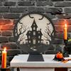 Halloween LED Lantern Wooden Desktop Light Witch Pumpkin Spider Cat Designs Silhouette Ornament Spooky Tabletop Home Party Decoration