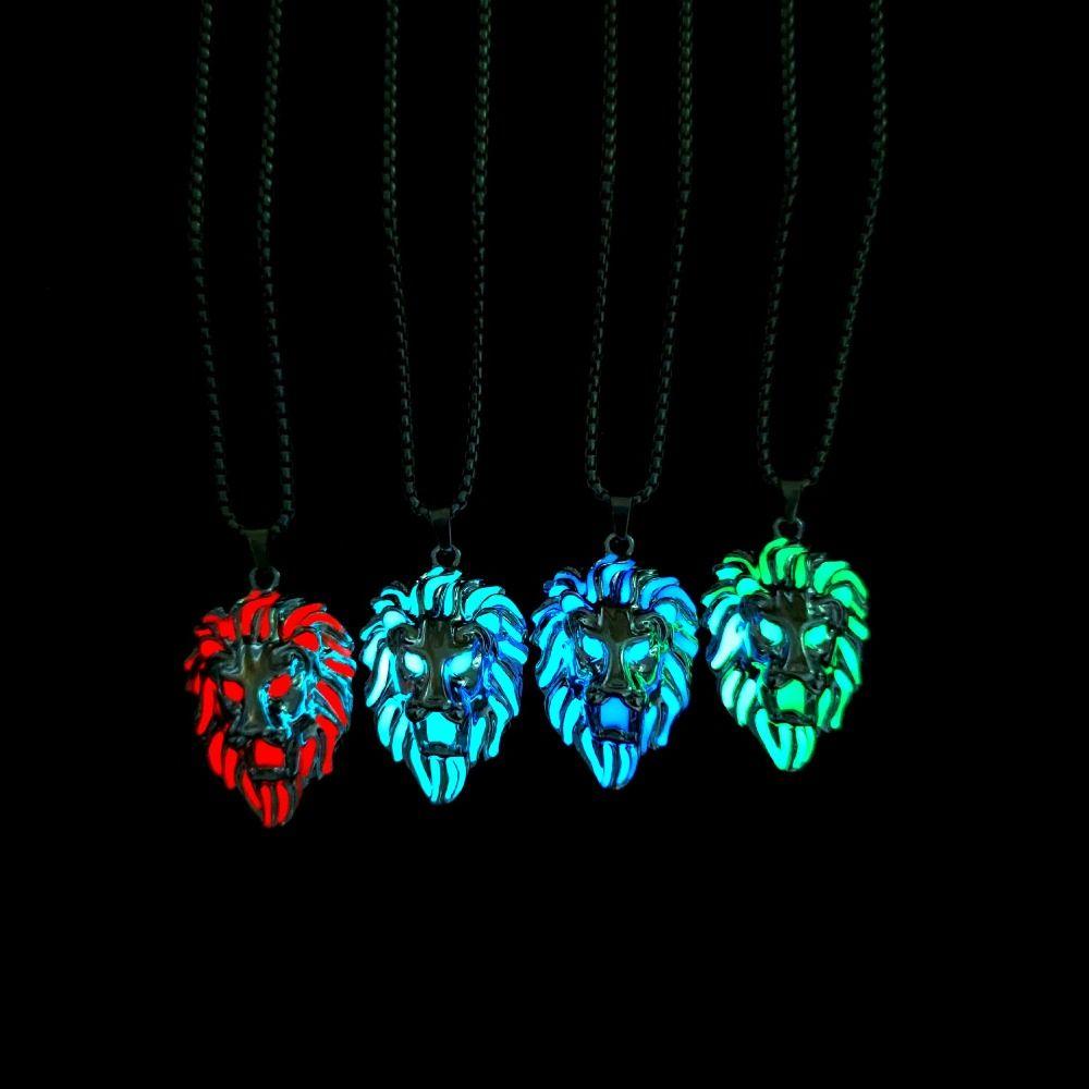 Zinc Zinc Alloy Luminous Pendant Necklace Animal Hip Hop Neck Chains Simple Halloween Necklace Gifts